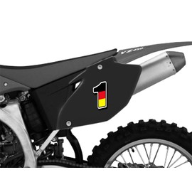 Biomar Labs® N 251 Z Car Motorcycle Vinyl Sticker Germany National Flag Sticker Motorcycle Motocross Motorsport Racing Number Tuning 1