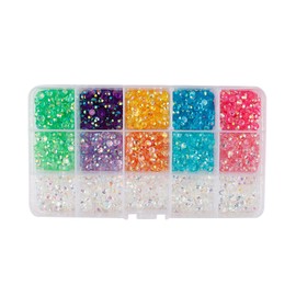 Cheerix 11 Colours 4 mm Glitter Stones for Crafts, 7500 Pieces Rhinestone Nails, Crystal Rhinestones, Bedazzler Stones for Crafts Nails Clothing Face Shoes Tumblers Decoration