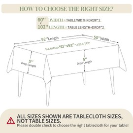 BYDOLL Table Cloth Purple 60x102 Inch Tablecloth for 6 Foot Rectangle Tables Outdoor Washable Wrinkle Free and Spillproof Polyester Tablecloth for Festival Camping Picnic Party Cover