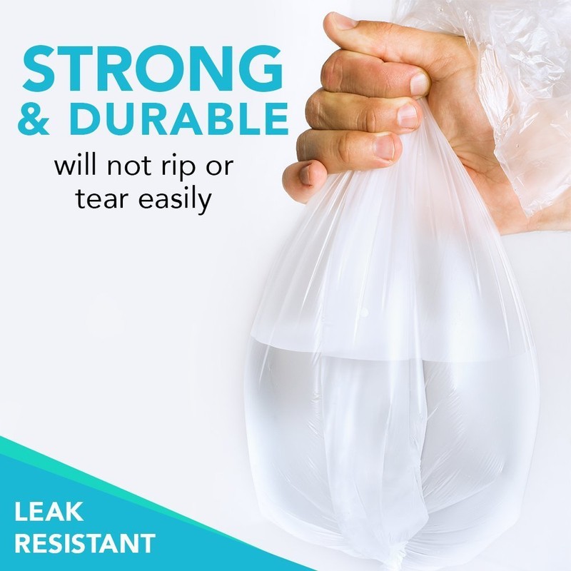 Small Clear Bathroom Trash Bags - 150, 1.2 Gallon Garbage