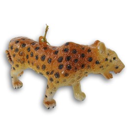 Spotted Leopard Resin Christmas Tree Ornament, Orange