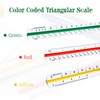 Architectural Scale Ruler, 12” Plastic Architect Scale, Triangular Ruler for