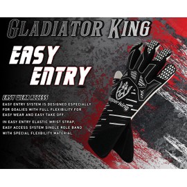 Keeperking GladiatorKing Hybrid Professional Men's Goalkeeper Gloves with Professional Extreme Grip 4 mm (10, Black/White)