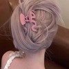 Cybche Large Hair Clips Pink Acrylic Wavy Claw Clips Matte