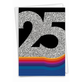 NobleWorks - Funny 25th Milestone Birthday Greeting Card with 5 x 7 Inch Envelope (1 Card) - Bold Milestones - 25 C6110MMBG