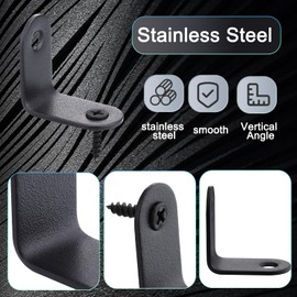 JIZZU Angle Brackets, 24 Sets L Brackets Angle 30 x 30 mm,90 Degree Bracket Black Shelf Brackets,304 Stainless Steel with Screw for Wooden Furniture, Table, Table, Chair, Bookcase, Cabinets