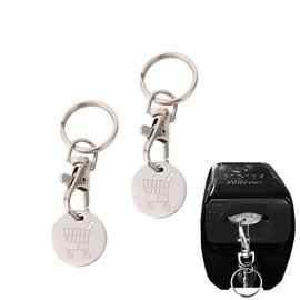 UK Shopping Trolley Coins Keyring UK Portable Token Coins for Supermarket Shopping Retail Store Cart Unlocker Multipurpose Trolley Token Coins 2x