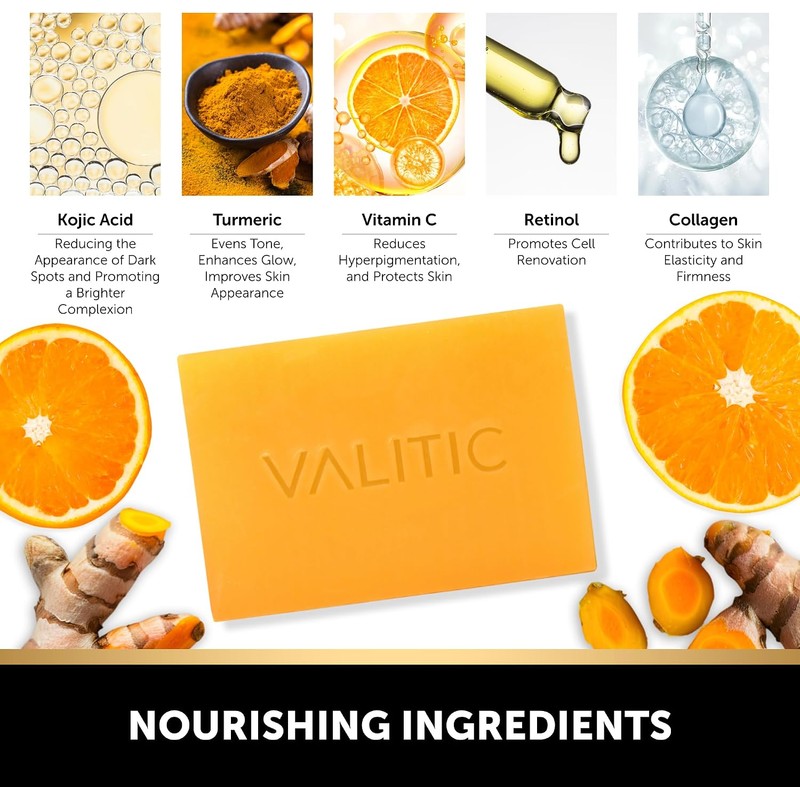 VALITIC- Jabón de ácido kójico para hiperpigmentación - con glutatión,