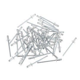 TUCKBOLD Dome Head Large Flange Blind Rivets Silver Tone 50 Pcs 3.2mm Grip Diameter 6mm Grip Length 6mm Flange Diameter Aluminum Alloy Iron