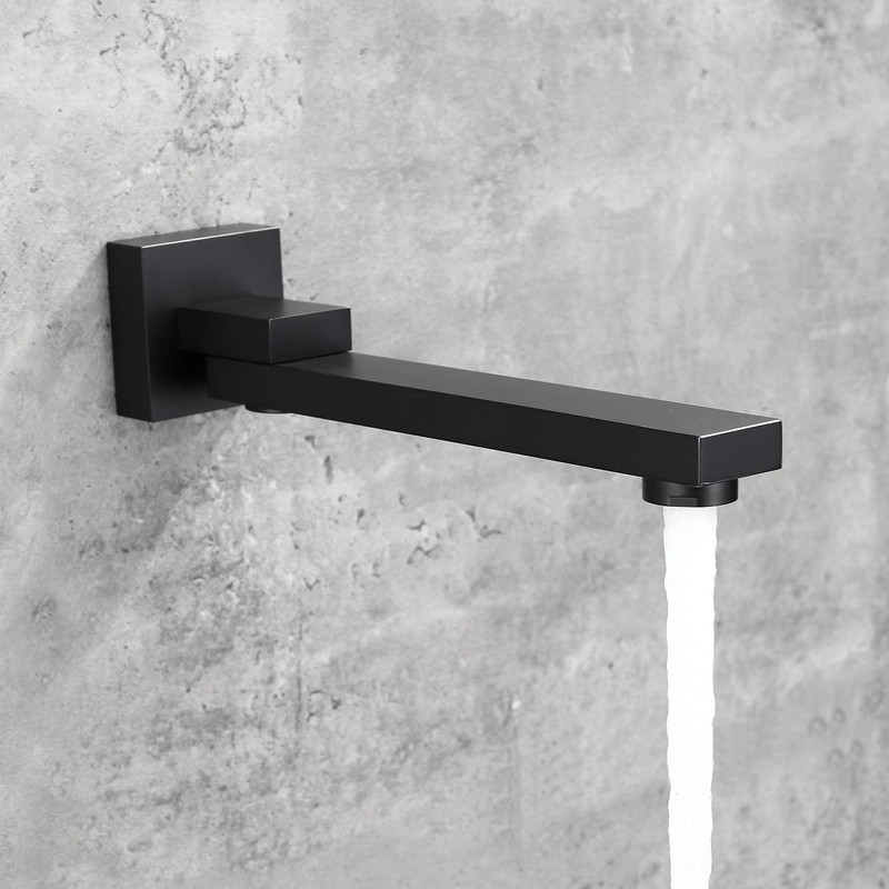 DEOLER Tub Spout, Matte Black 1/2 NPT Thread Square Tub