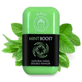 MAIJI ® Double Inhaler Mint Boost Invigorates Mind & Body Inhaler Pen with Pure Essential Oils Nose Inhaler Aromatherapy with Menthol - Eucalyptus - Tulsi | Made in Germany