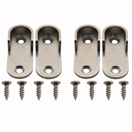 MDXing 4PCS 4.8x1.9cm Oval Wardrobe Rod End Zinc Brackets Wardrobe Hose Tray Hardware Thickened Flat Tube Bracket for Hanging Clothes