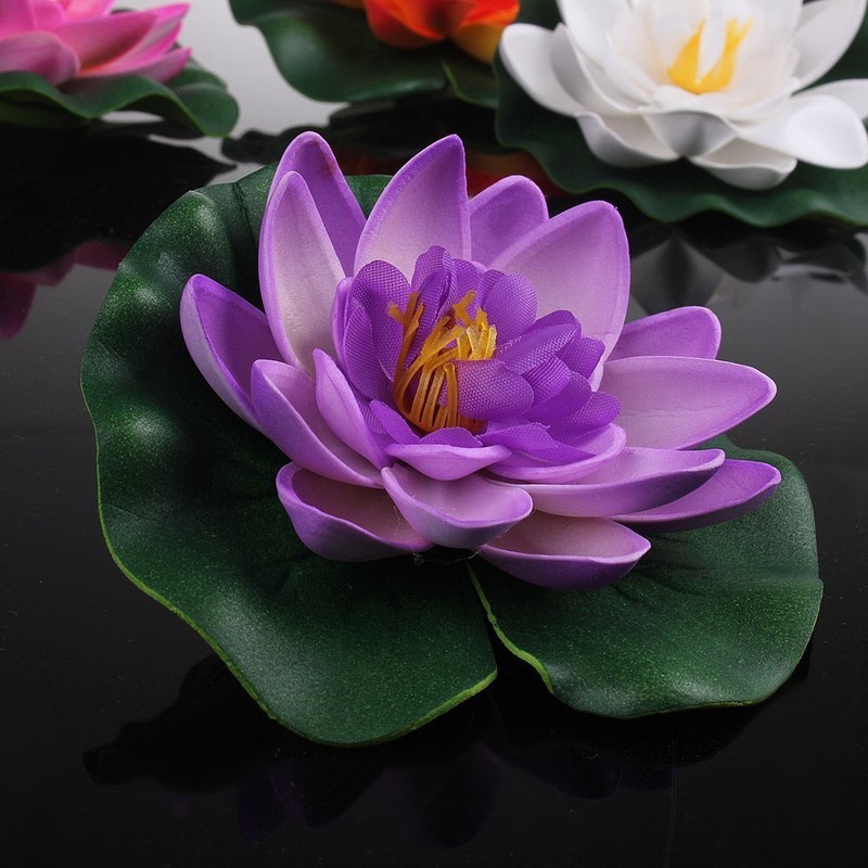 4 Pcs Artificial Foam Lotus Water Lily Flower Artificial Floating