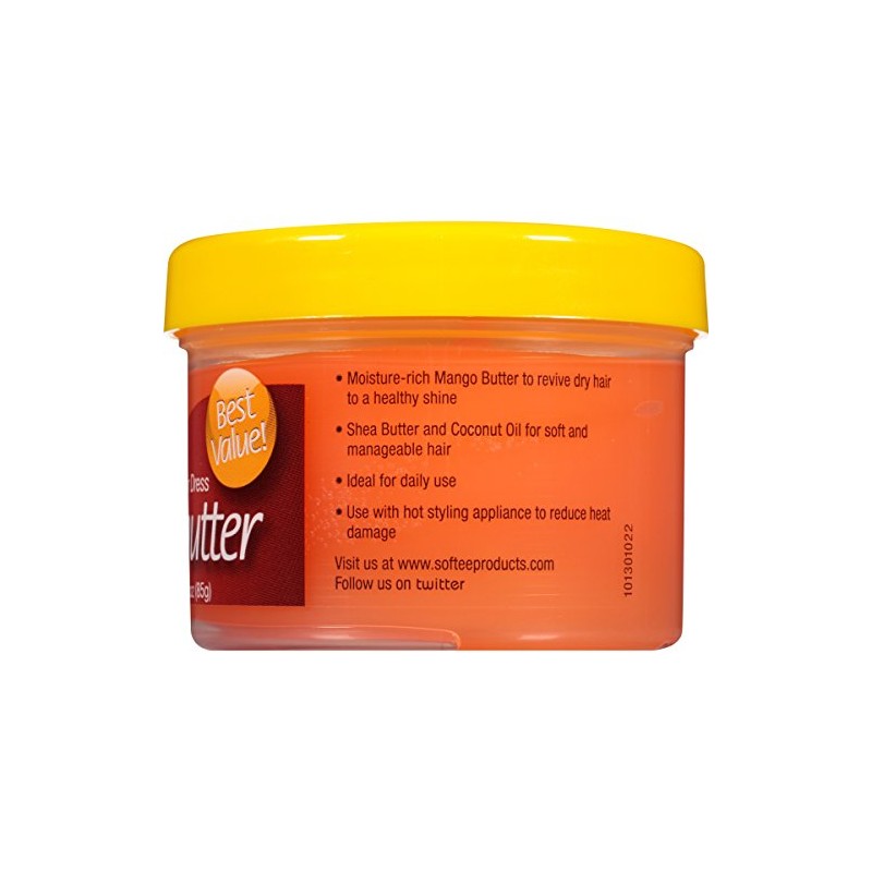 Softee Mango Shea Butter Daily Hair Dress, 3 Ounce Jar