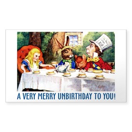 CafePress A Very Merry Unbirthday Rectangle Sticker Rectangle Bumper Sticker Car Decal