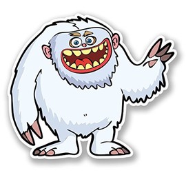 2 x 10cm/100mm Snow Yeti Window Cling Sticker Car Van Campervan Glass #4378
