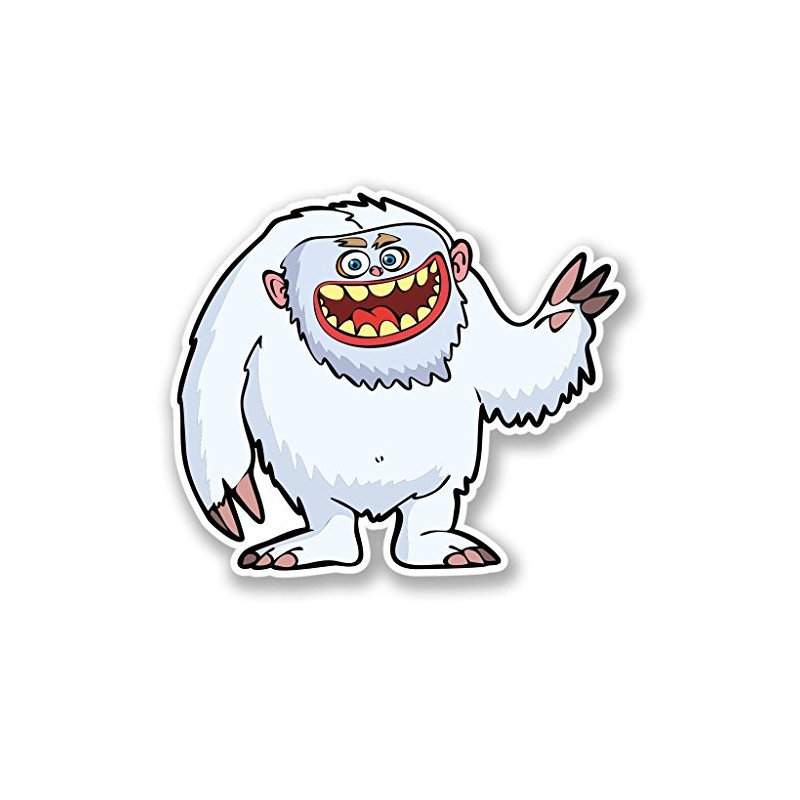 2 x 10cm/100mm Snow Yeti Window Cling Sticker Car Van