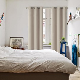 BGment Room Darkening Curtains 84 Inches Long - Grommet Thermal Insulated Drapes Window Treatment Curtains for Bedroom, 2 Panels, 38 x 84 Inch, Camel