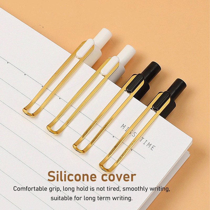 12pcs Press Gel Pen 0.38MM Black Ink Fine Point Pen