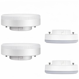 ALQFFHL GX53 LED Light Bulbs 7W, 50W Halogen CFL Replacement, 120V 700 Lumen LED Puck Light, for Under Cabinet Kitchen Counter Exhibition Shop Showroom Ceiling Lighting, 2700K Warm White, Pack of 4