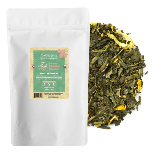 Heavenly Tea Leaves Passion Green Tea, Bulk Loose Leaf Tea, 1 Lb. Resealable Pouch