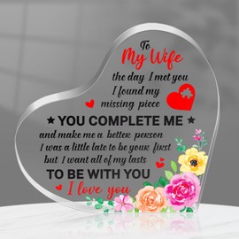 PETCEE Valentines Day Wife Gifts from Husband Wife Birthday Keepsake for Women to My Wife Gifts I Love You Desk Decor