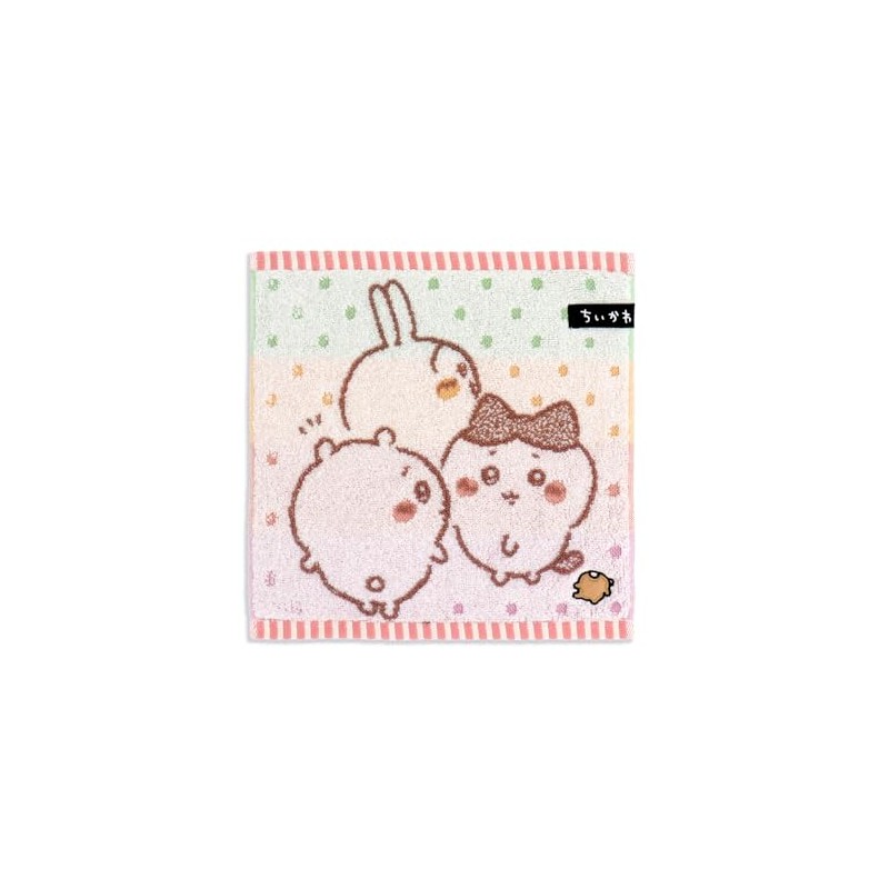 Chiikawa Friends Towel Handkerchief, Pink, Pile, 41-1160080, Approx. 9.8 x