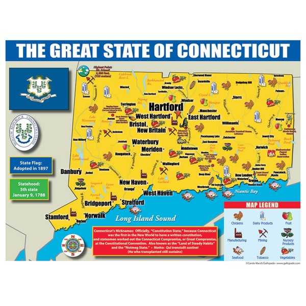 Gallopade Publishing Group Connecticut State Map for Students - Pack