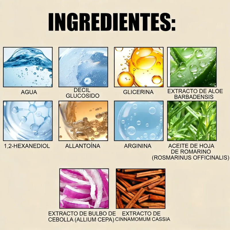 Shampoo Cebolla Roja Aceite De Romero Con Y Extracto Canela