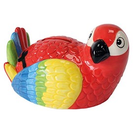 Crockery Critters Money Box - Parrot from Deluxebase. Cute animal shaped novelty saving bank for children and adults