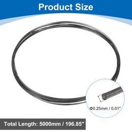 uxcell Tungsten Wire, 99.99% High Purity Tungsten Wire 0.25mm Dia x 5 Meter Length Tungsten Filament Metal Coil for Light Bulb Production Electronics Industry
