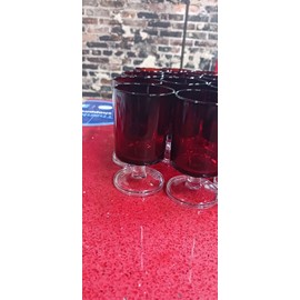 Luminarc/Arcoroc LUMINARC ARCOROC RUBY RED CUT TO CLEAR STEMMED  GOBLETS Sold In Sets Of 2 G10