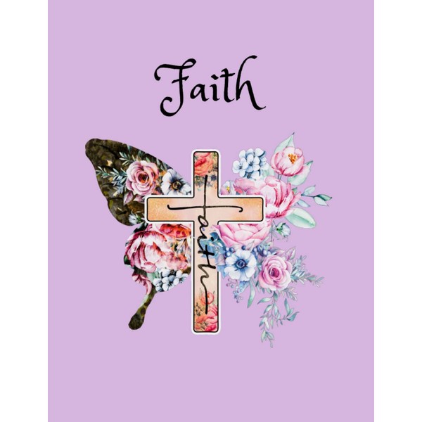 Faith: Butterfly Floral Cross Notebook