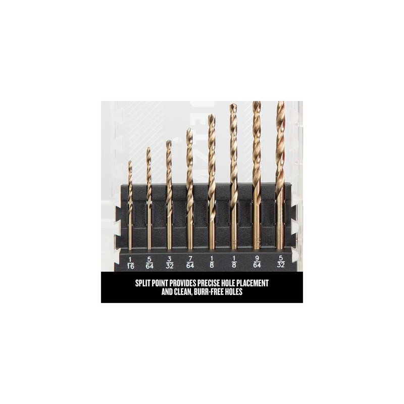 CRAFTSMAN 14-Piece Gold Oxide Drill Bit Set for Wood, Plastic,