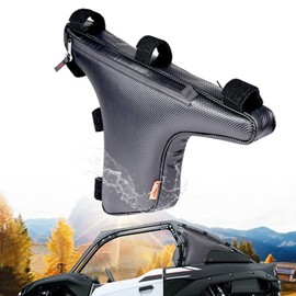 Hutexico KRX 1000 Storage Accessories, UTV KRX 1000 Triangle Truss Storage Bag, Side by Side Bags Roll Bar Gear Bag For Kawasaki Teryx KRX 1000 2020-2024 Double-side Zipper (Black)