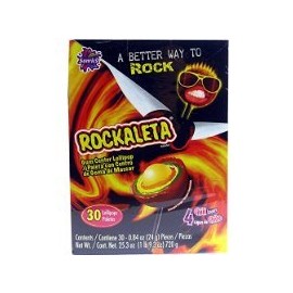 Sonrics Rockaleta Lollipop Chili Layered with Gum Center - 30 Ct. Case