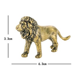 TEAMWILL Brass Lion Figurine Statue Animal Figurines Toys House Office Table Decoration