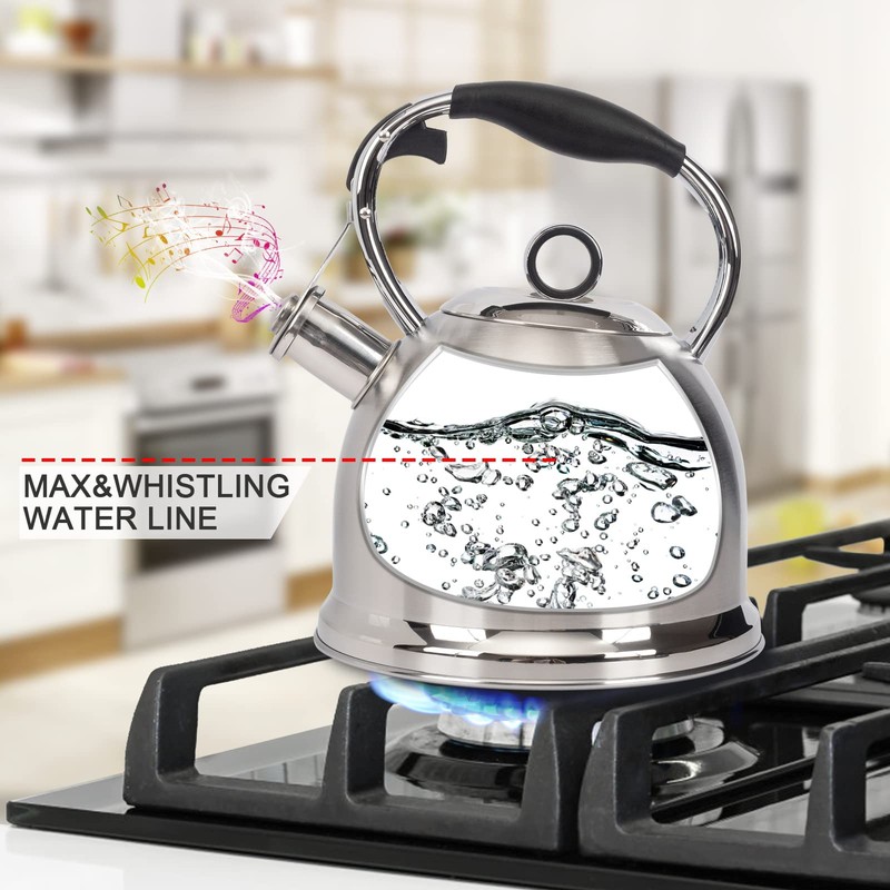 Tea Kettle for Stovetop, Food Grade Stainless Steel Water Kettle,