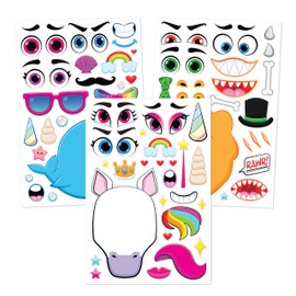 JOYIN 36 PCS 9"x6" Make a face Stickers for Kids, Make Your Own Animal Mix and Match Sticker Sheets with Safaris, Sea and Fantasy Animals Kids Crafts Party Favors Goodie Bags Stuffers