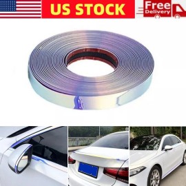 Unbranded 10mm*3M Universal Car Door Window Bumper Decoration Moulding Trim Chrome Strip