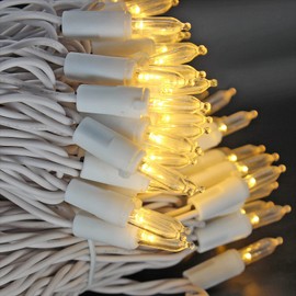 Dazlinli 150 LED Warm White Christmas Lights on White Wire, 50 Feet Xmas Tree Lights, UL Certified for Outdoor Indoor