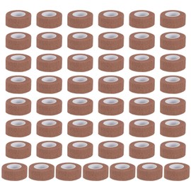 PATIKIL Self Adhesive Bandage Wrap 177" x 1", 50 Pcs Elastic Self Adherent Self Breathable Wrap Tape for Sport Stretch Athletic Wrist Ankle Outdoor Tape, Brown