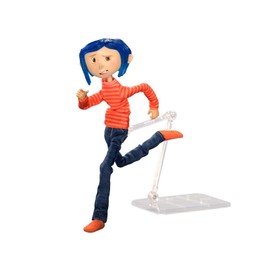 NECA - Figura articulada de Coraline con camisa a rayas y jeans (Coraline Movie) Figura de 18 cm