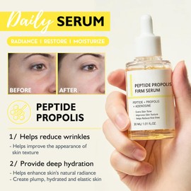 2PCS Peptide Propolis Serum, Hydration & Wrinkle Renewal Face Serum for Women Anti Aging, Hydrating & Anti Wrinkle for Face, Boosts Skin Elasticity, For All Skin Types