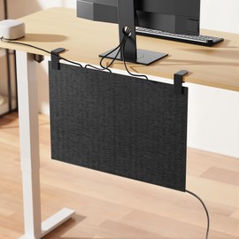 ERGO COLLECT No Drill Under Desk Cable Management and Privacy Panel 2 in 1 | Modesty Panel with Cord Organizer |Felt Standing Desk Back Skirt for Office,Home(23.6")