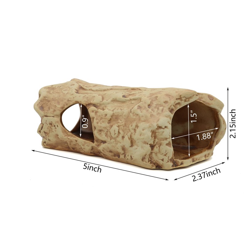 ALEGI Aquarium Decorations Log Betta Fish Tank Accessories Ceramic Cave,