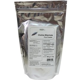 NuSci Choline DL- Bitartrate Pure Powder 500g (1.1 lb, 17.6 oz) Smart Nutrient
