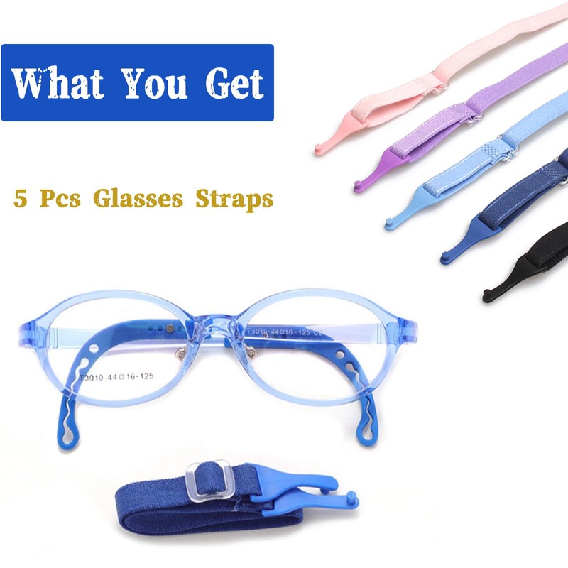UPIONIC Adjustable Kids Glasses Strap 5pcs, No Tail Eyeglass Eyewear