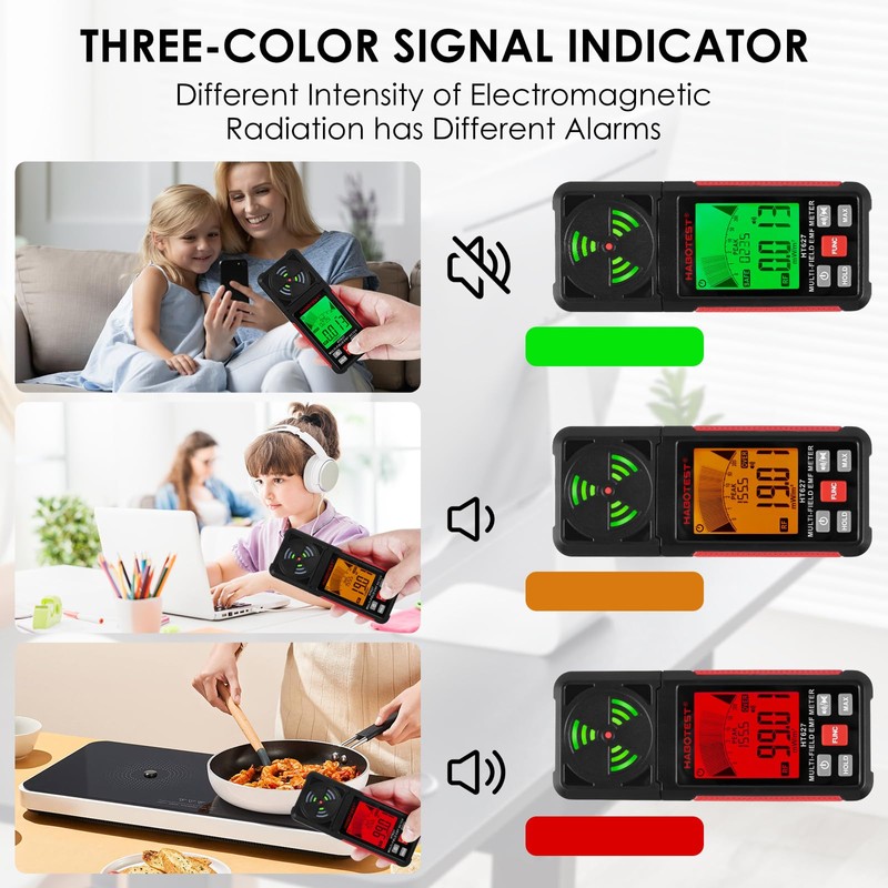 Electromagnetic Field Radiation Detector,Portable 2.26inch LCD Display EMF Reader Meter