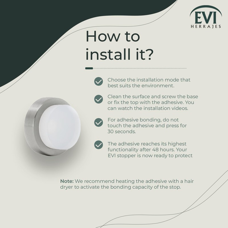 EVI Herrajes | Door Stop | 0.94" x 0.55" |